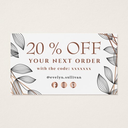 Foliage geometric frame 感謝してい you discountカード (裏面)