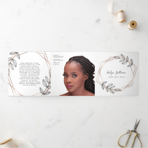 Foliage Geometric Frame 3折パンフレット 三つ折りカード