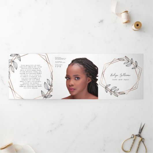 Foliage Geometric Frame 3折パンフレット 三つ折りカード (外部)