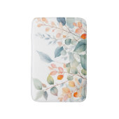 Foliage Green Blue Orange Leaves バスマット (正面縦)