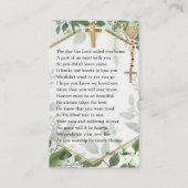 Foliage Greeneryメモリアル祈りの言葉フォトカード 名刺 (裏面)