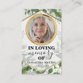 Foliage Greeneryメモリアル祈りの言葉フォトカード 名刺 (正面)