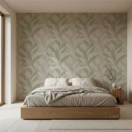 Foliage in Grace Elegant Soft Sage Green Leaves 壁紙