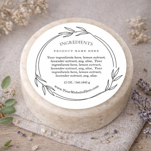 Foliage Leaf Ingredients Product Label Stickers ラウンドシール