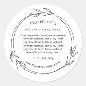 Foliage Leaf Ingredients Product Label Stickers ラウンドシール (正面)