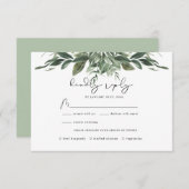 Foliage Leaf Wedding RSVPカード エンクロージャーカード (正面/裏面)