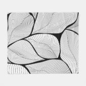 Foliage leaves background pattern フリースブランケット (正面(横))