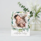 Foliage Photo Birth Announcement Card 案内状 (スタンド正面)