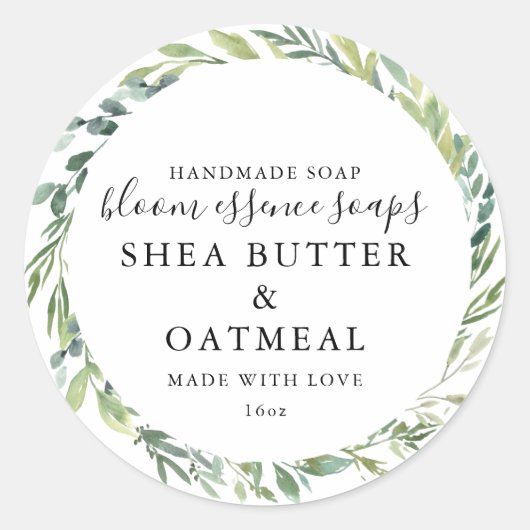 Foliage Soapステッカー ラウンドシール (正面)