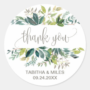Foliage Thank You結婚式の引き出物 ラウンドシール
