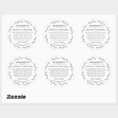 Foliage Wreath Ingredients Product Label Sticker ラウンドシール (シート)
