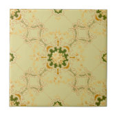 Foliate Scroll Quatrefoils & floral pattern タイル (正面)