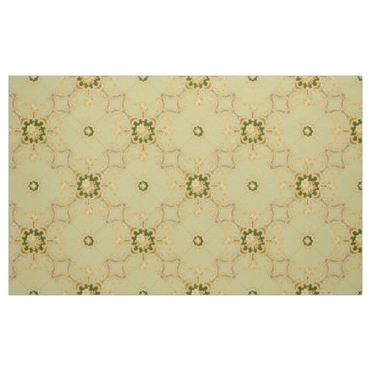 Foliate Scroll Quatrefoils & floral pattern ファブリック (ファットクウォーター)