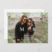 Folidsコンテンポラリー Monogram写真Save the Date ポストカード (正面/裏面)