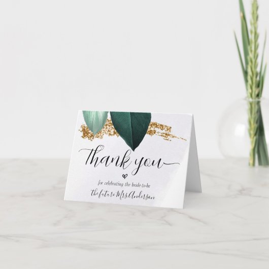 Folidsスクリプトブライダルシャワーサンキューカード サンキューカード (正面)