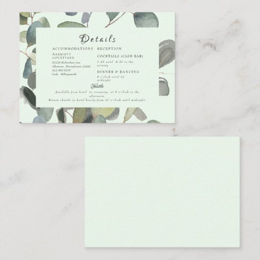 Folids現金エレガントバー&シャトルミントエンクロージャ エンクロージャーカード (正面/裏面)