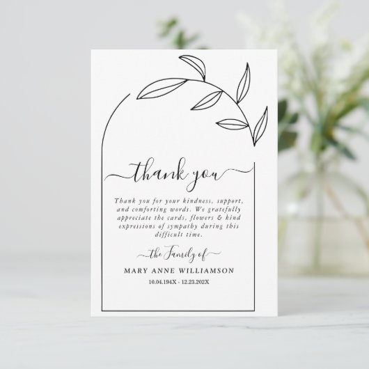 Folids Arch文字スクリプト葬儀サンキューカード サンキューカード (スタンド正面)