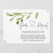 Folids Baby エレガント Shower Book Request Card 招待状 (正面/裏面)