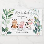 Folids Farm赤ちゃんシャワーポップ・アートのItワきらめくインラボ スパークリングワインラベル (シングルラベル)