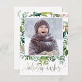 Folids Holiday Wishesクリスマスフォトポストカード シーズンポストカード (正面/裏面)