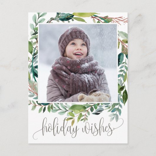 Folids Holiday Wishesクリスマスフォトポストカード シーズンポストカード (正面)