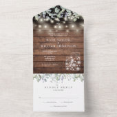 Folids Mason Jars Lights Monogram結婚素朴's オールインワン招待状 (内側)