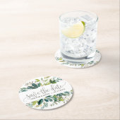 Folids Wedding日付の発表を保存 ラウンドペーパーコースター (インサイチュ)