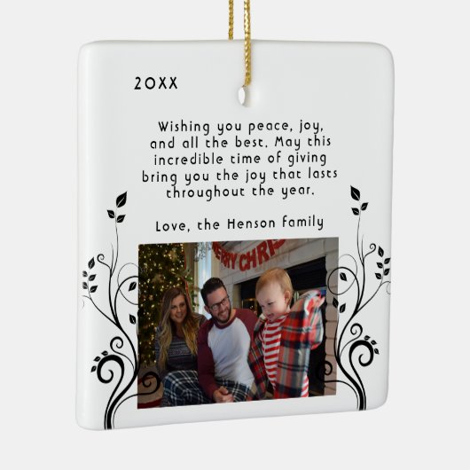Folids Wishes家族モダンの写真クリスマス セラミックオーナメント (右)