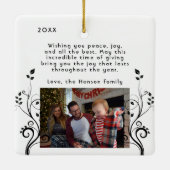 Folids Wishes家族モダンの写真クリスマス セラミックオーナメント (裏面)