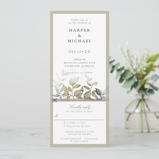 Folies 葉Wedding招待w rsvp attached 招待状 (スタンド正面)