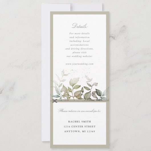 Folies 葉Wedding招待w rsvp attached 招待状 (裏面)