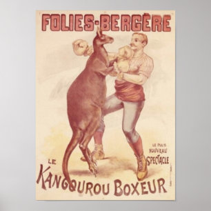 Folies Bergere -- ボクシングのカンガルー ポスター