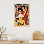 Folies Bergère Paris 1901 ポスター印刷 A5-A1 ポスター (キッチン)