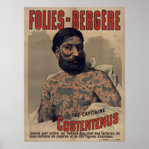 Folies-Bergeree Le Capitaine Costentenus ポスター