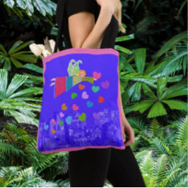 Folk Art Angel Hearts  トートバッグ