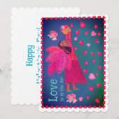Folk Art Angel Valentine シーズンカード (正面/裏面)