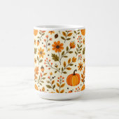 Folk Art Autumn Flowers Thanksgiving コーヒーマグカップ (中央)