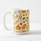 Folk Art Autumn Flowers Thanksgiving コーヒーマグカップ (左)