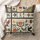 Folk Art Autumn Quilt Pattern | Rustic Harvest クッション (ブランケット)