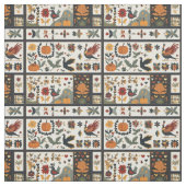 Folk Art Autumn Quilt Pattern | Rustic Harvest ファブリック (見本)
