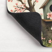 Folk Art Bird and Birdhouse マウスパッド (コーナー)