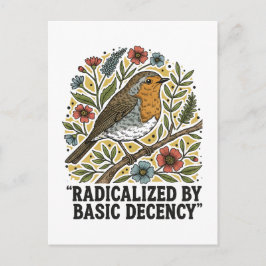 Folk Art Bird Illustration for Social Justice  インビテーションポストカード