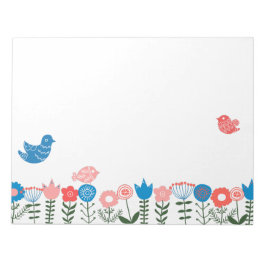Folk Art Birds and Flowers Notepad ノートパッド