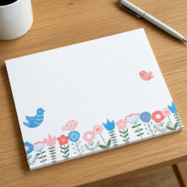Folk Art Birds and Flowers Notepad ノートパッド