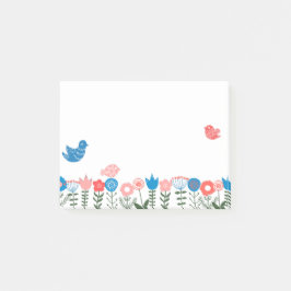 Folk Art Birds and Flowers Post-it® Notes ポストイット
