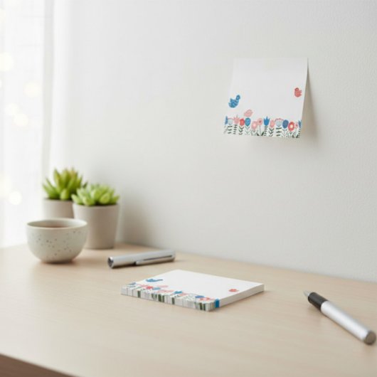 Folk Art Birds and Flowers Post-it® Notes ポストイット