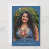 Folk Art Blue Shades Spanish Mexican XVs Floral 招待状 (裏面)