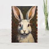 Folk Art Bunny Rabbit Art Blank Card カード (正面)