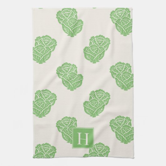 Folk Art Cabbage Scatter キッチンタオル (縦)