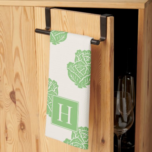 Folk Art Cabbage Scatter キッチンタオル (三つ折り)